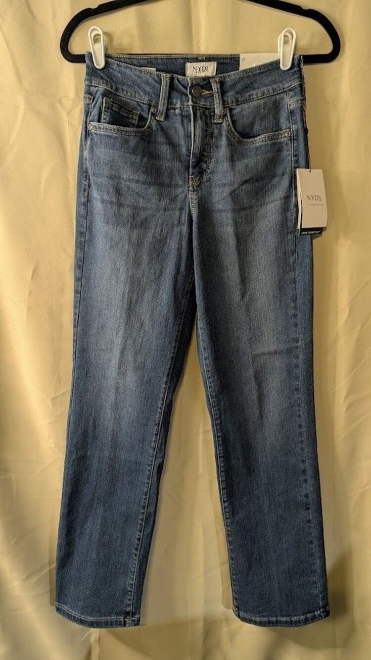NYDJ Ellison High Rise Straight Stretch LiftXTuck Jeans - Rockford -Size: 0